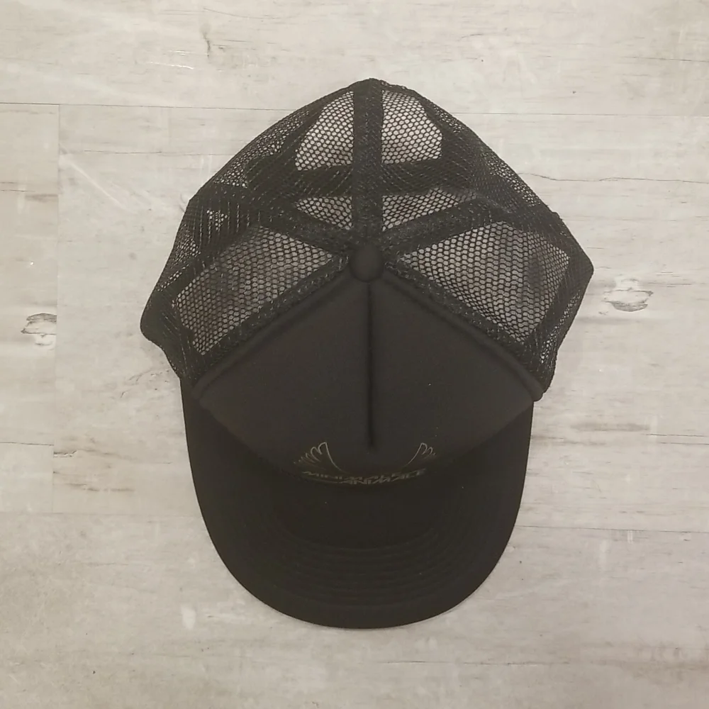 💕MINIMALE ANIMALE💕 The Firebird Mesh Trucker Hat Black/Gold One Size NWT